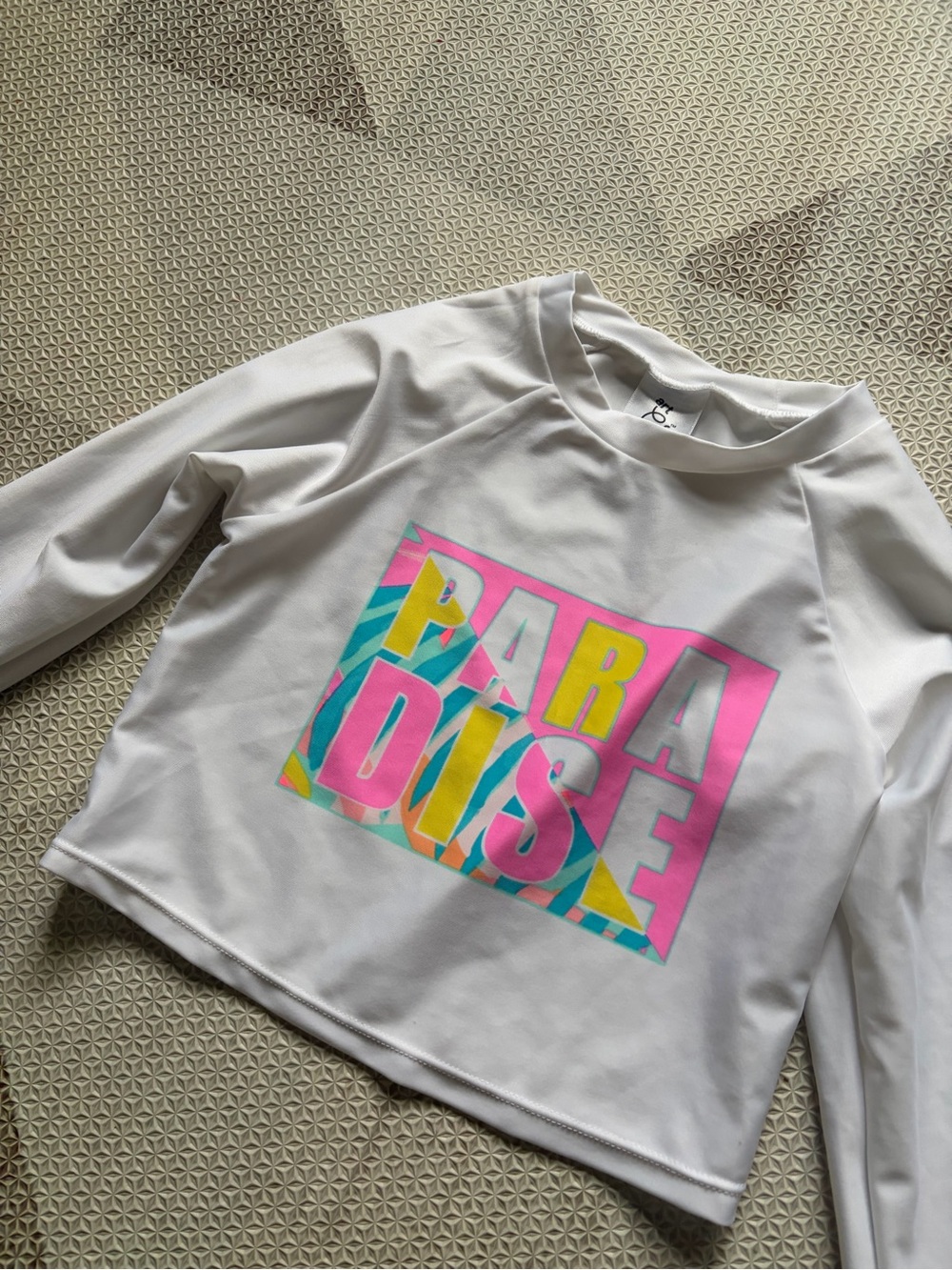 Art Class Cropped Long Sleeve Swim Top (M, 7/8) - Picture 2 of 3